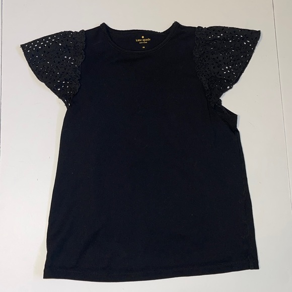 Kate Spade Black Cap Sleeved T-Shirt - Women’s Size XS - Picture 3 of 6